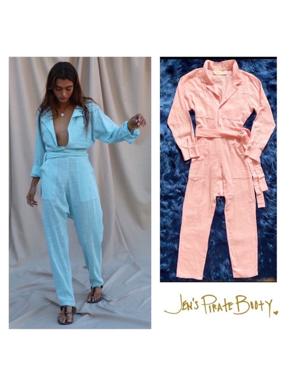New! NWT JEN’S PIRATE BOOTY Ke’e Relaxed Drop Crotch Cotton Jumpsuit